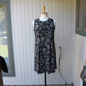 NWT J Jill Wherever Sleeveless Black Floral Pleated Mini Dress SP